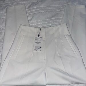 Zara White Tailored Trousers with Pleats